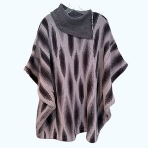 Haute Hippie Southwest Poncho Women's XS/S Gray 100% Wool Western Boho Retro Y2K